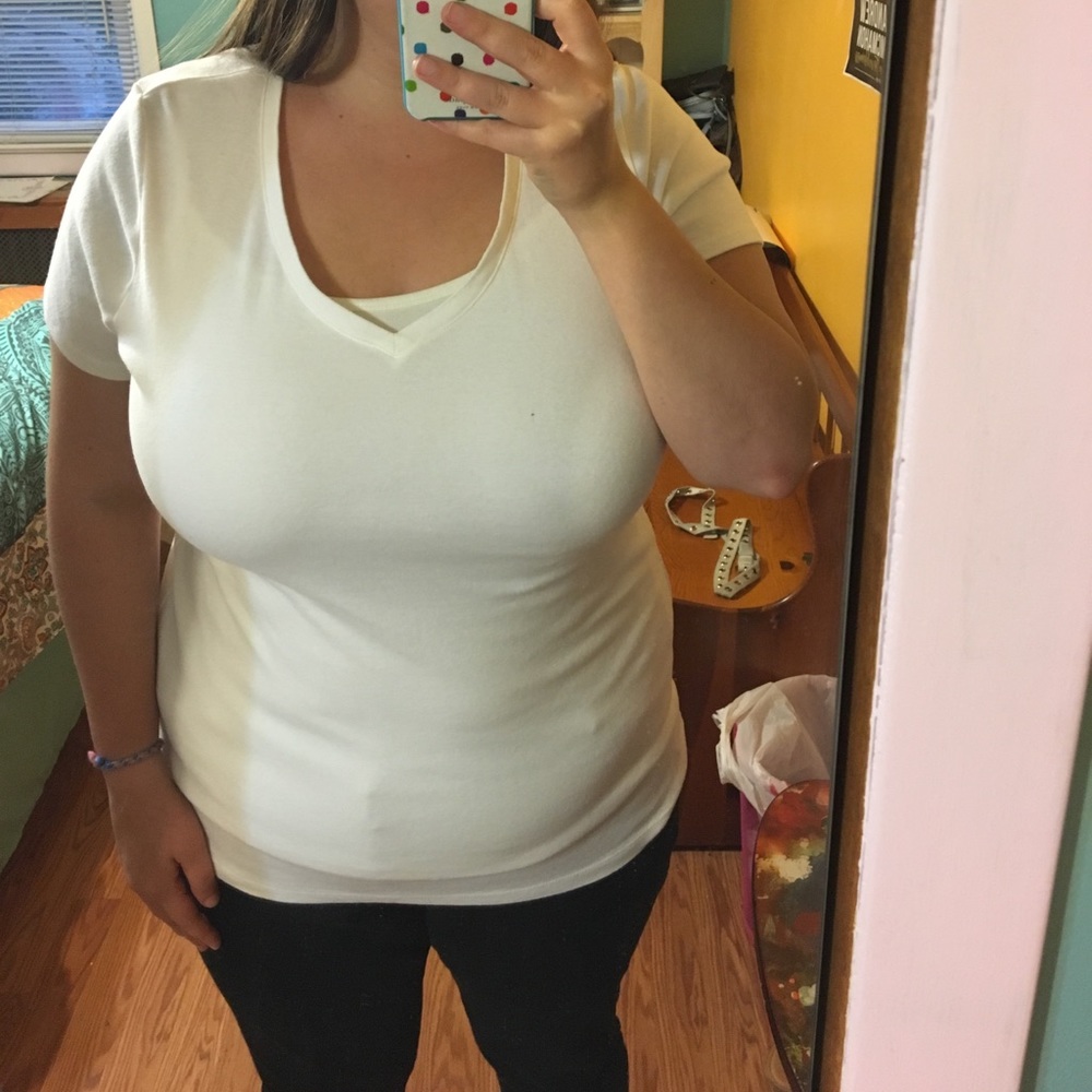 White Vneck