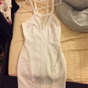 Tobi white bodycon mesh dress