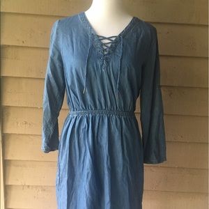 Mossimo Lace-Up Chambray Dress