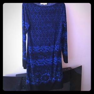 Blue and black mk snake print dress