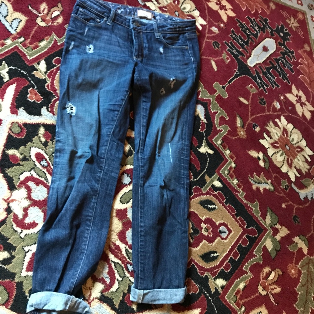 Paige denim distressed boyfriend jeans. Sz 30