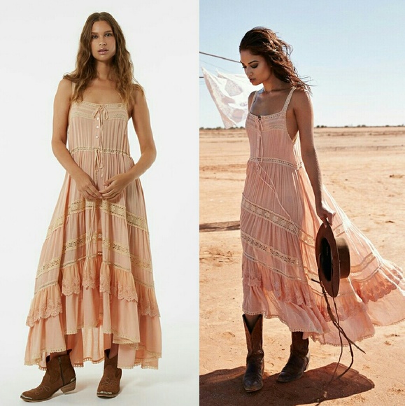 Spell designs prairie lace sun dress blush S rare - Picture 2 of 10