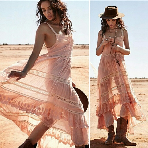 Spell designs prairie lace sun dress blush S rare - Picture 6 of 10