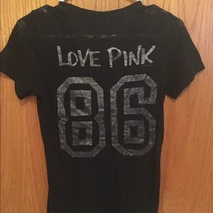 Victoria's Secret Pink, black t shirt