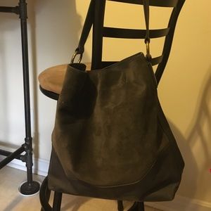 Frye grey leather and suede purse