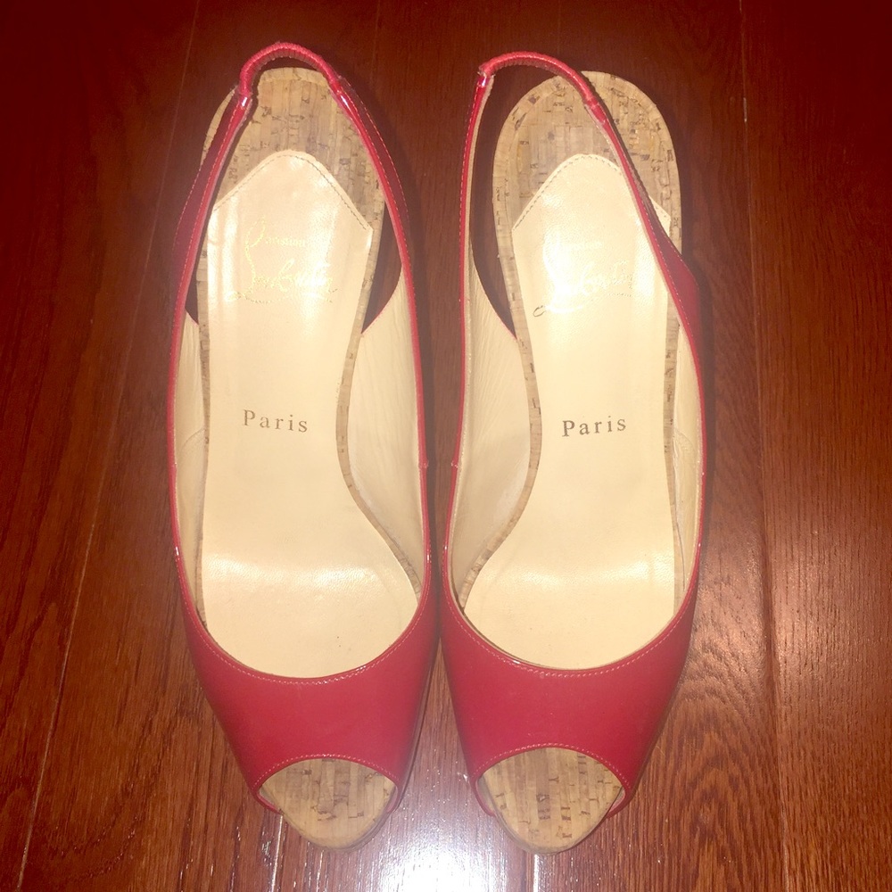 Authentic red patent Louboutin size 38