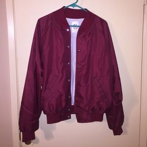 Vintage burgundy letterman jacket.