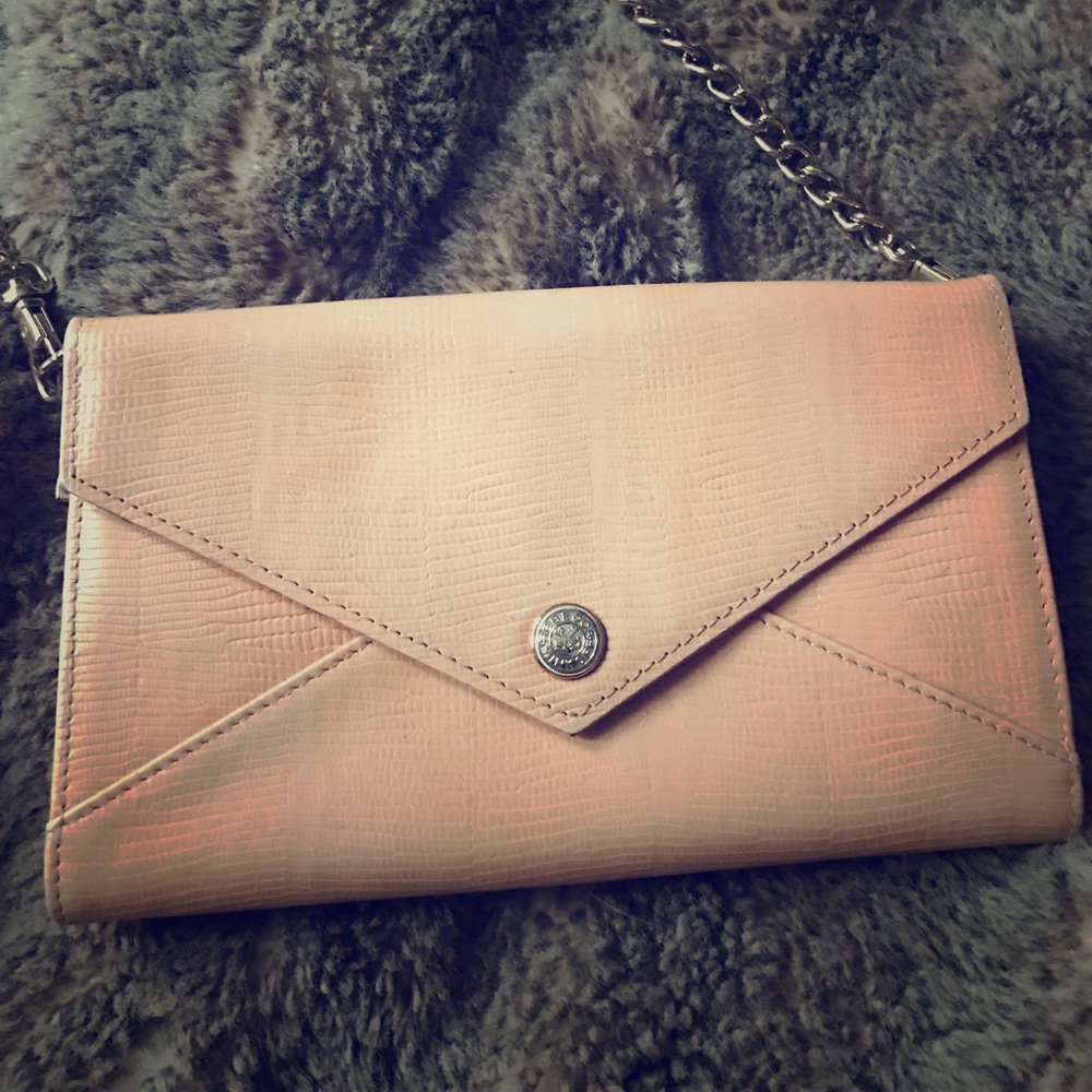 Rebecca Minkoff Crossbody Clutch- Peach with Gold