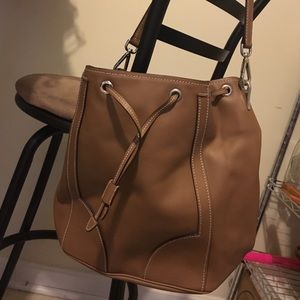 Prada tan leather shoulder bag
