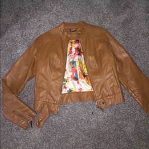 Brown leather jacket