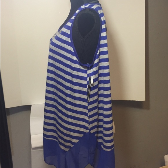 NEW  French Laundry Blue & GrayTunic Top Size 1X - Picture 2 of 4