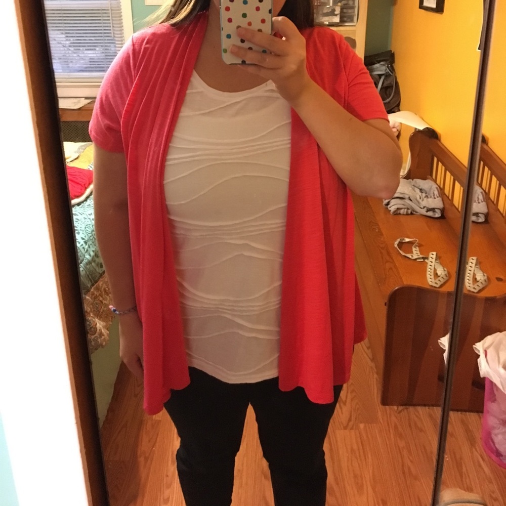 Cardigan with white shirt