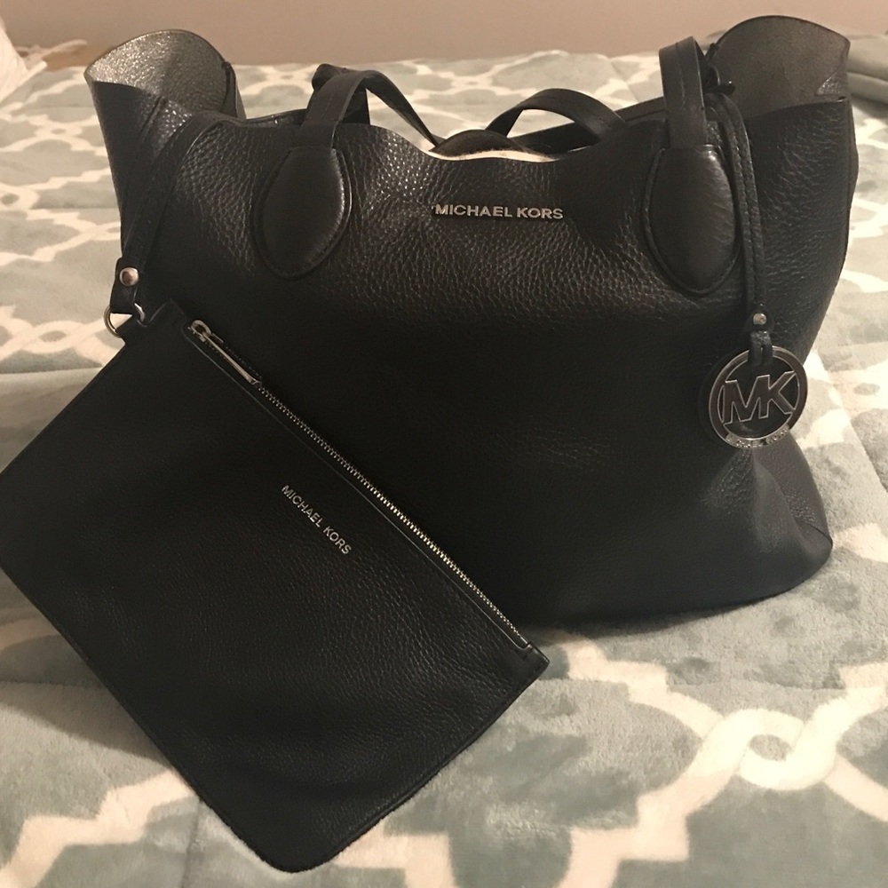 Michael Kors Black Izzy Reversible Tote Bag