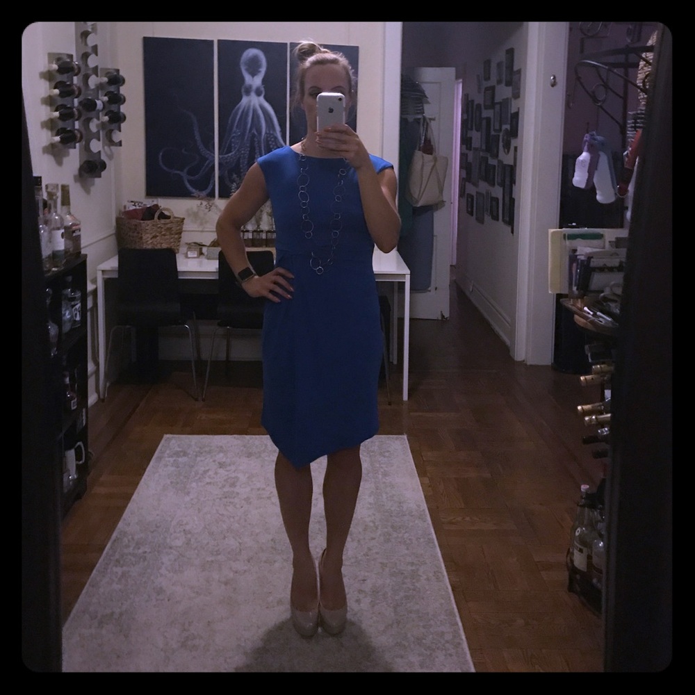 Ann Taylor knit dress bright blue