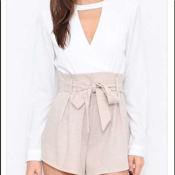 White and tan romper - Picture 2 of 4