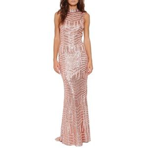Rose Gold Sequin Maxi Dress
