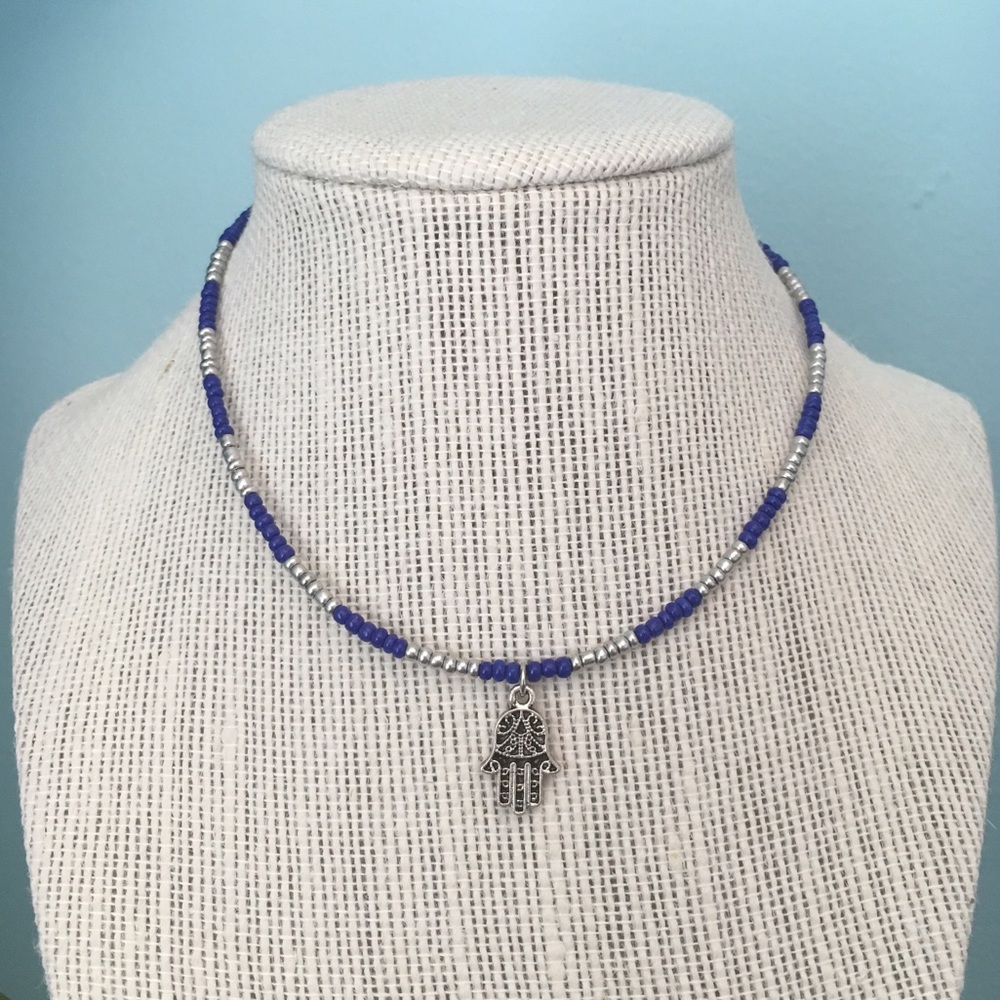 Hamsa Hand Beaded Choker!