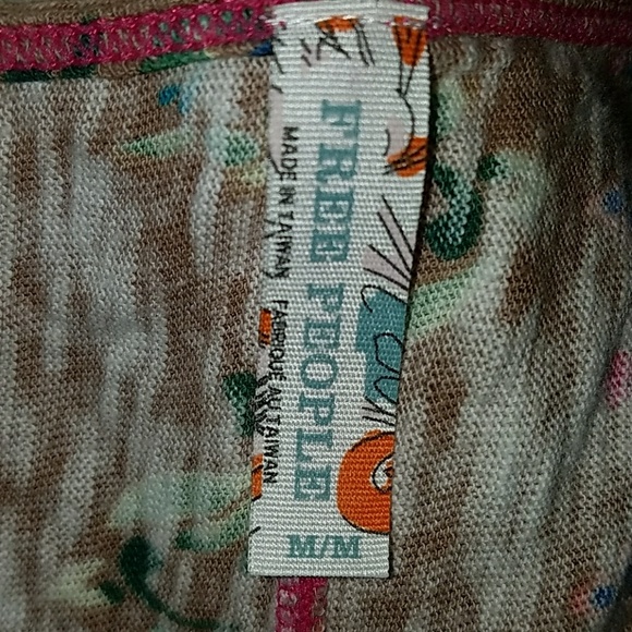 Free People Size Medium Brown Floral tank EUC - Picture 6 of 6