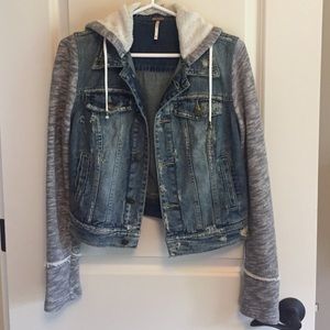 Free People Hooded (removable) Denim Jacket