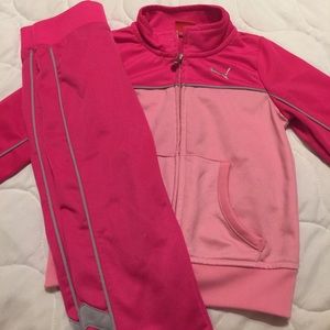 Girls pink Puma outfit