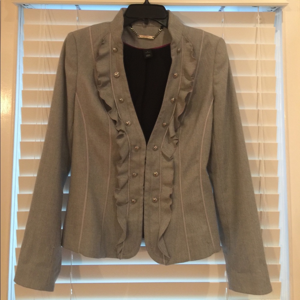 White House Black Market Grey Blazer Size 4