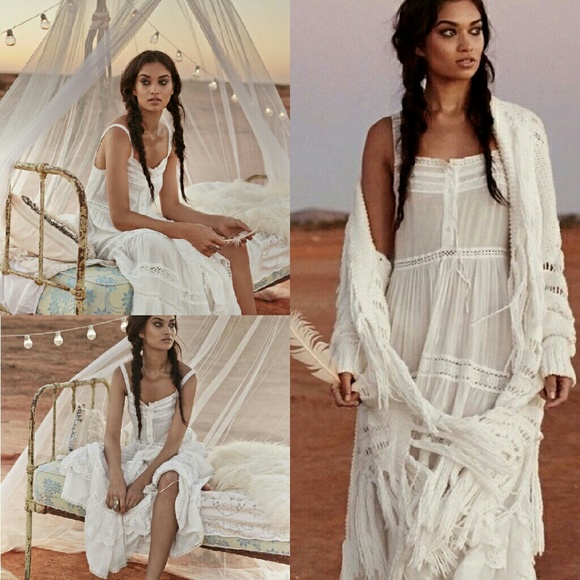 New spell designs prairie lace sun dress white S & - Picture 2 of 8