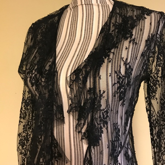 Hanky Panky Sweaters - RESERVED {•Black Lace Cover Up/Cardigan•}