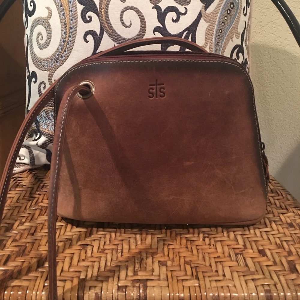 Brown satchel purse