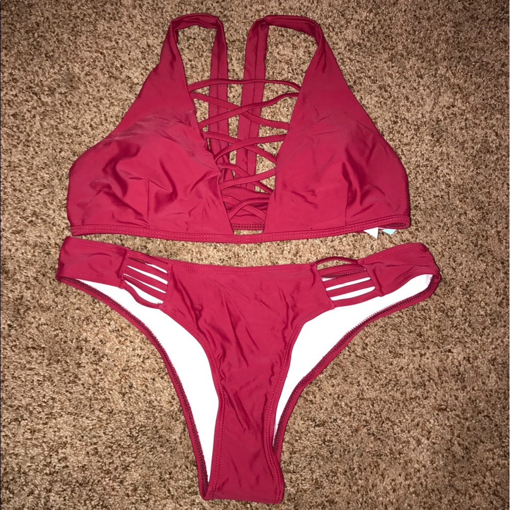Maroon bikini set