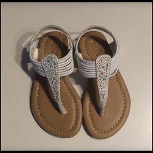 Toddler girl white rhinestone sandals