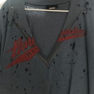 distress cut out my Harley Davidson shirt