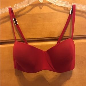 Red Calvin Klein Bikini Top 34C