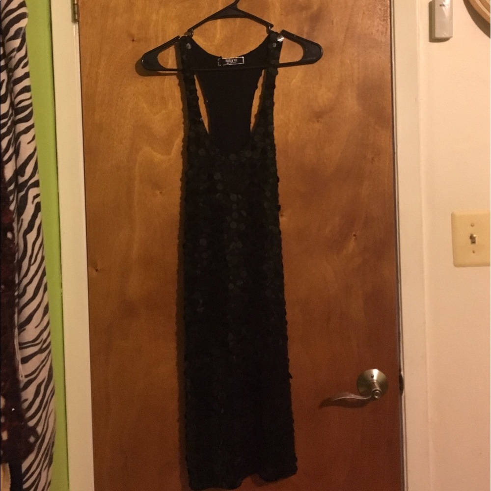 Fumblin Foe black sequin racer back tank