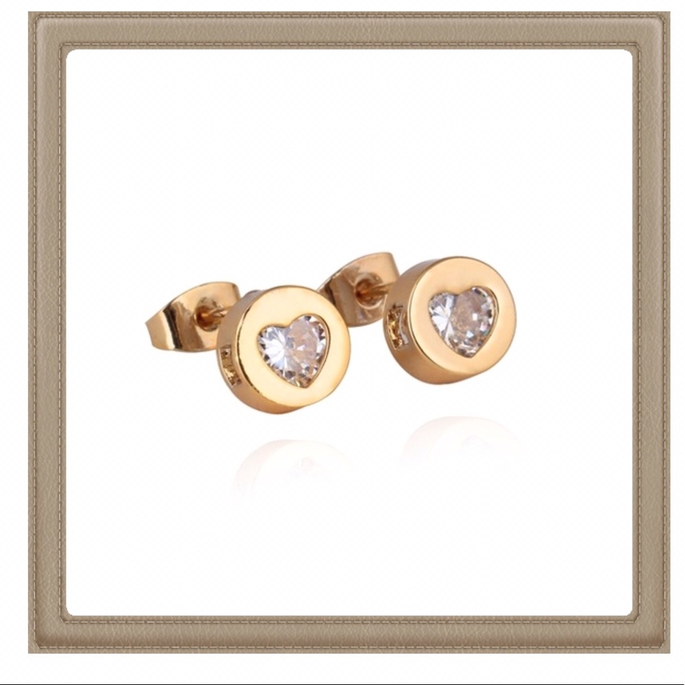 Gold w/CZ Earrings ~ New