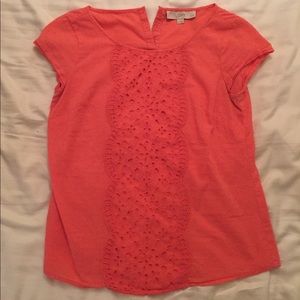 Loft pink lace blouse