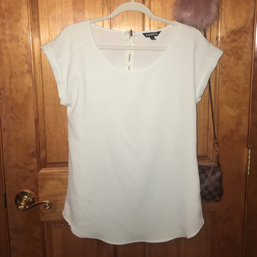 Express powder blue zip Detail top size small