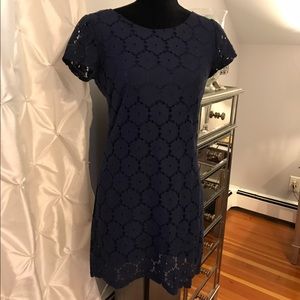 Navy blue mini shift dress