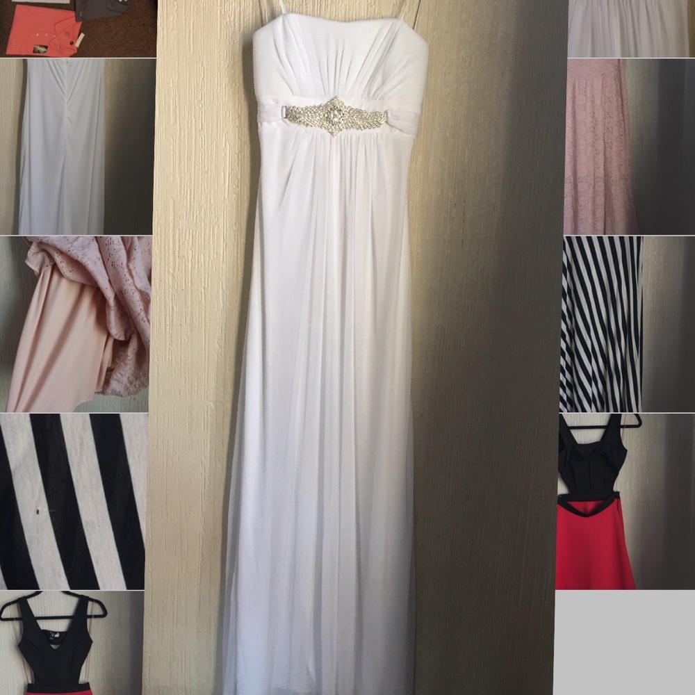 White formal long flowy dress 🔱