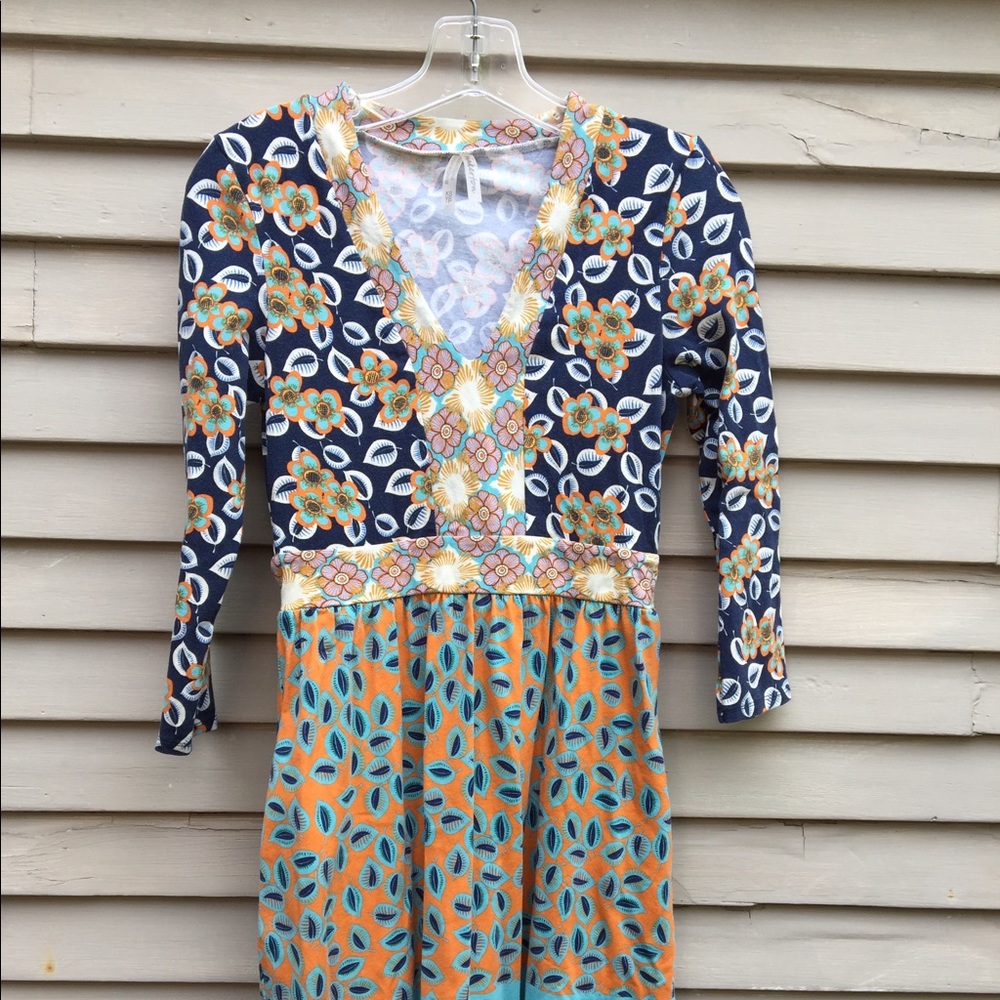 Boho floral knit fit and flare dress sleeves