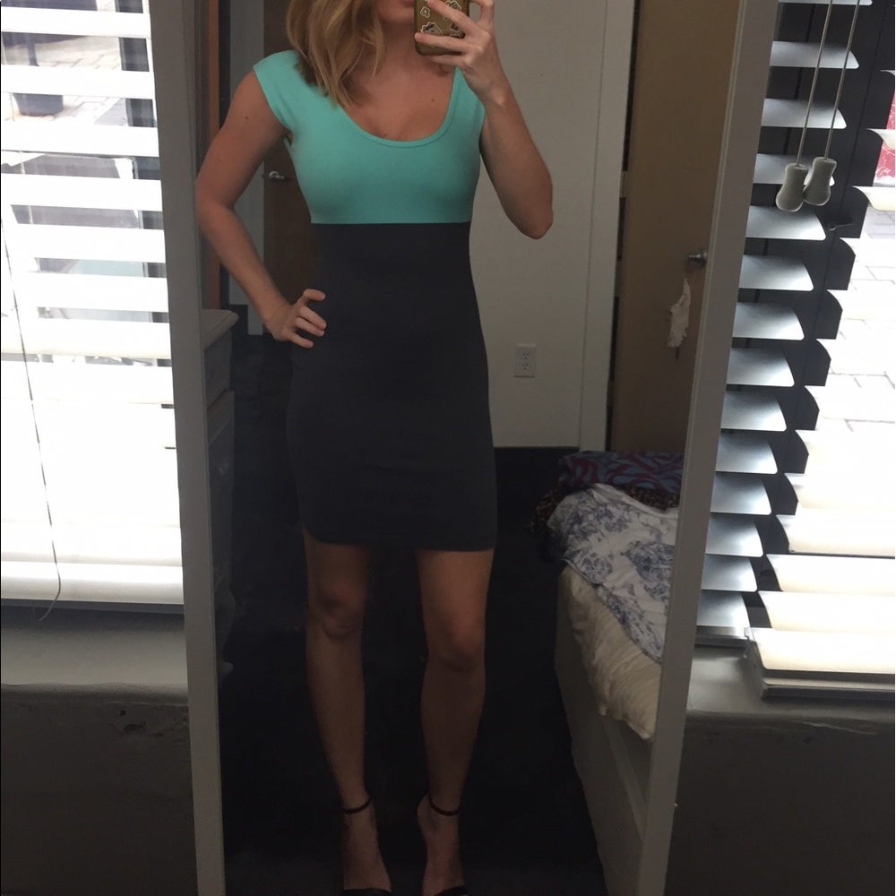 American apparel turquoise bodycon dress sz s
