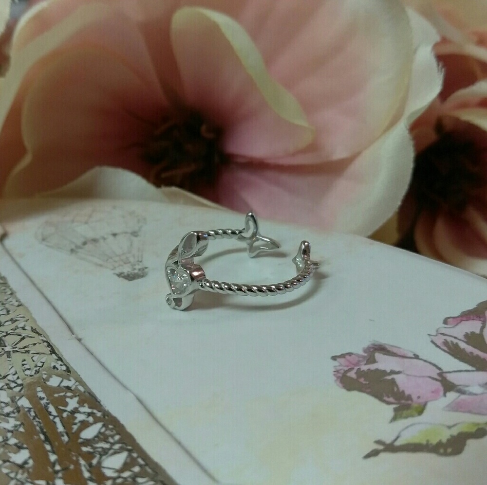Solid Silver Reversible Adjustable Ring Music - Picture 2 of 5