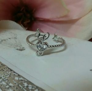 Solid Silver Reversible Adjustable Ring Music