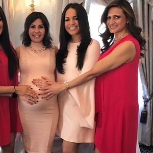 Design Lab Pink Bell Sleeve Dress, M