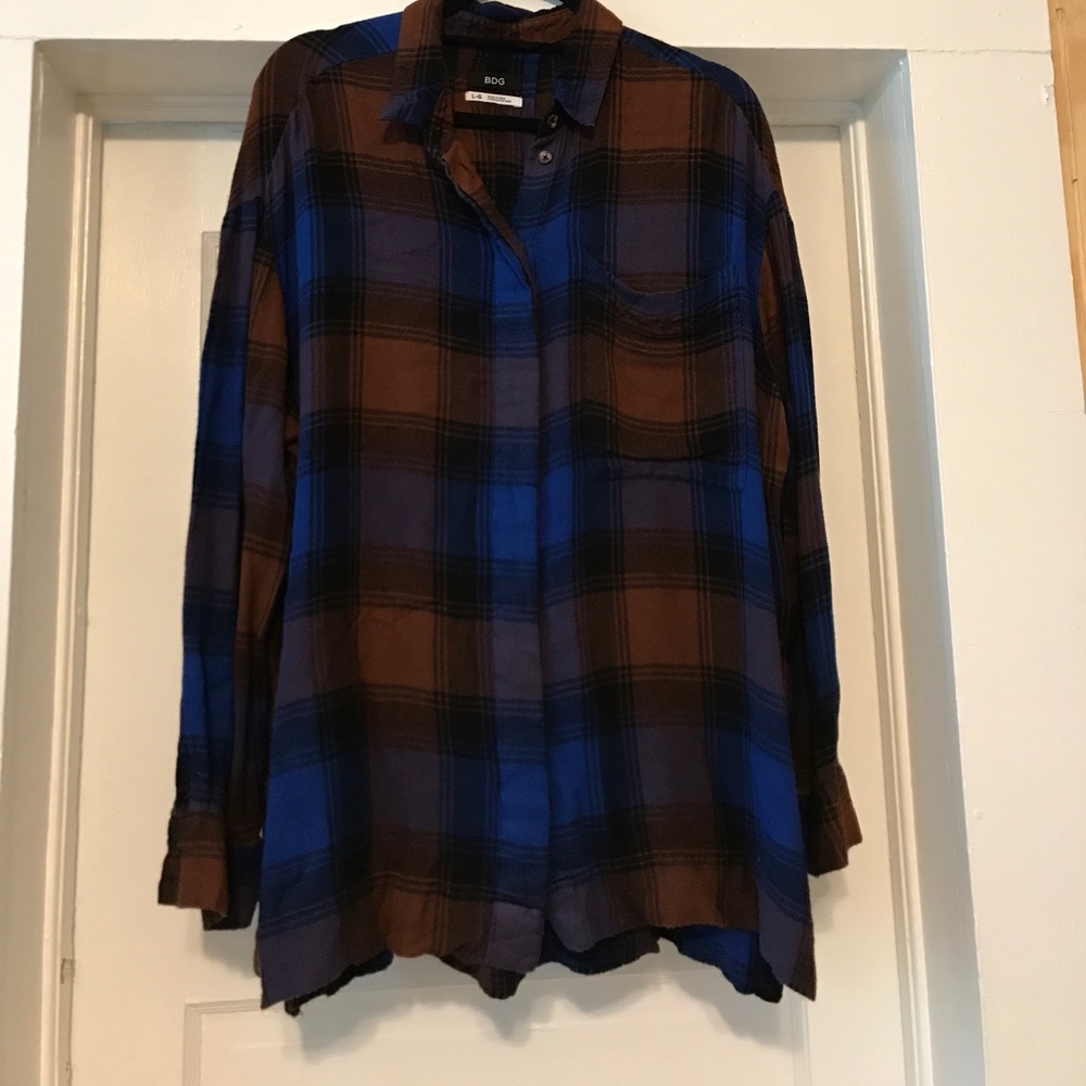 Urban outfitters BDG split side plaid button down