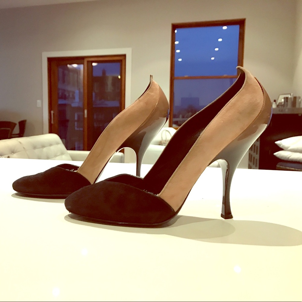 Miu Miu Suede & Patent Leather Ombré Heels