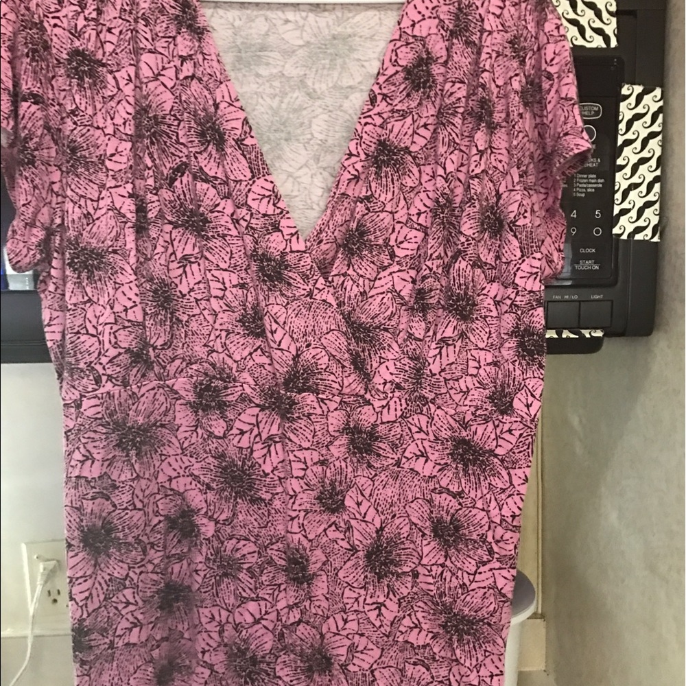 Pink/black cotton blouse 16-18