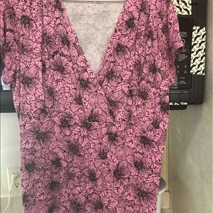 Pink/black cotton blouse 16-18