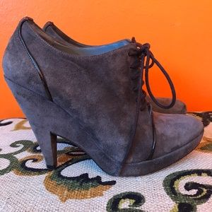 Pura López Grey Suede Ankle Boots Size 36
