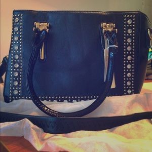 Black diamond studded purse