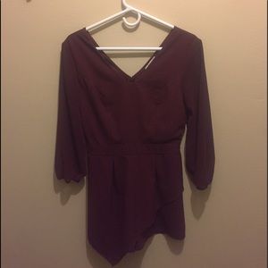 Cute burgundy Charlotte Russe romper